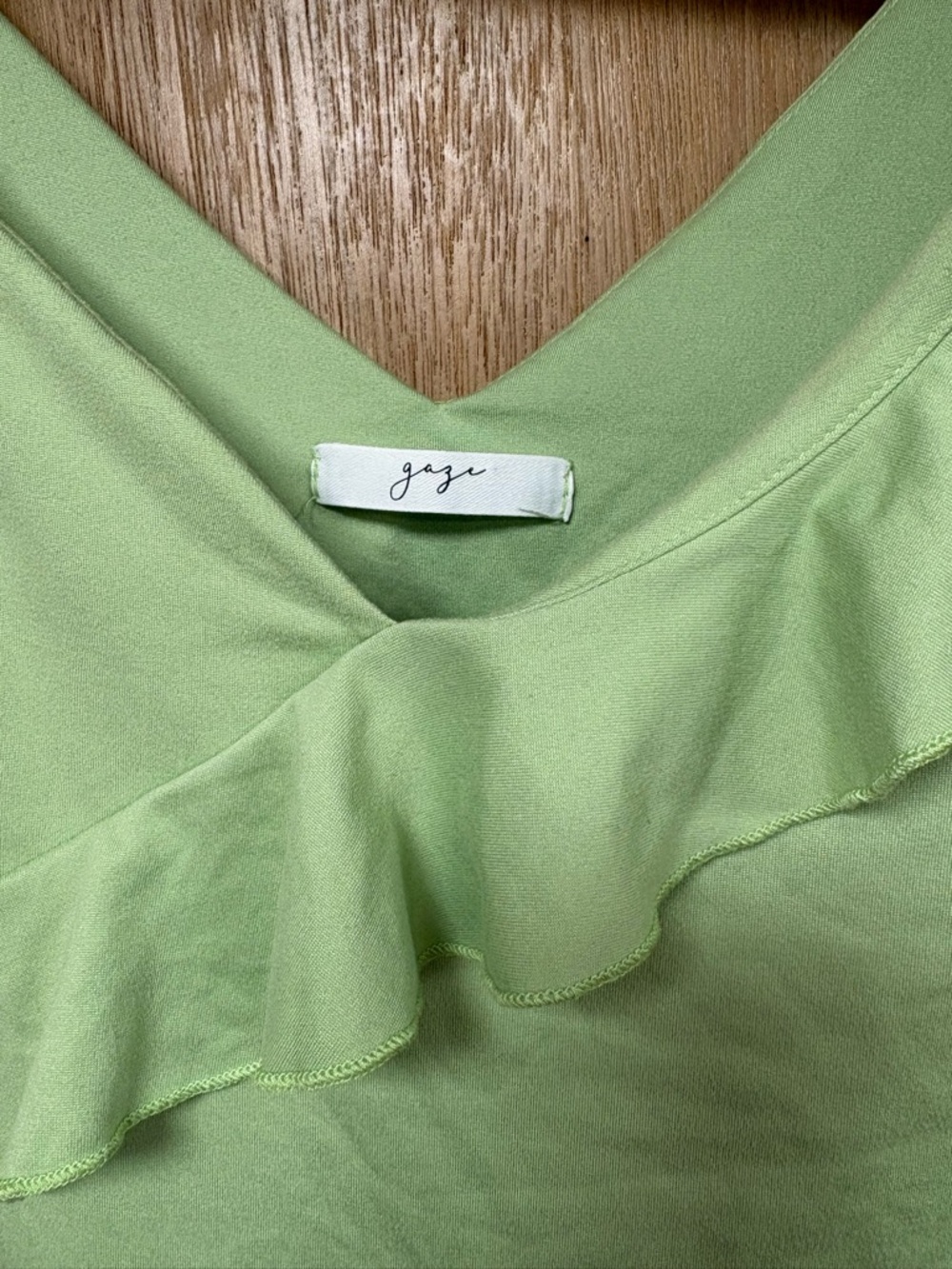 gaze Light Green Ruffle Camisole - Picture 3 of 3